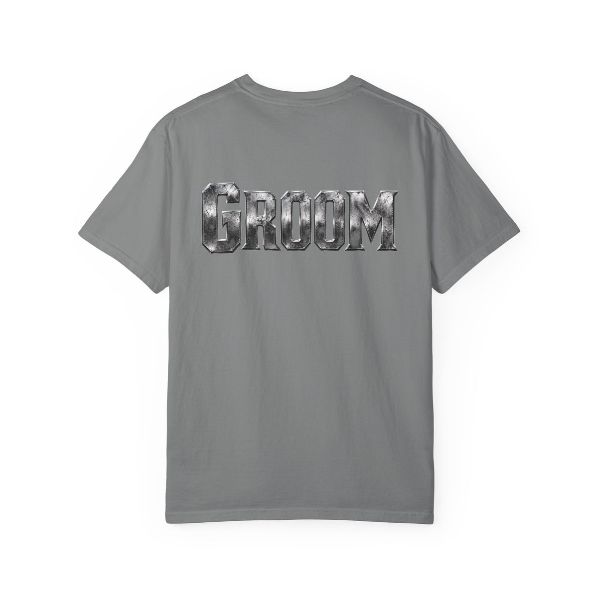 Groom Graphic T-Shirt — Metallic Lettering Wedding Tee for Grooms