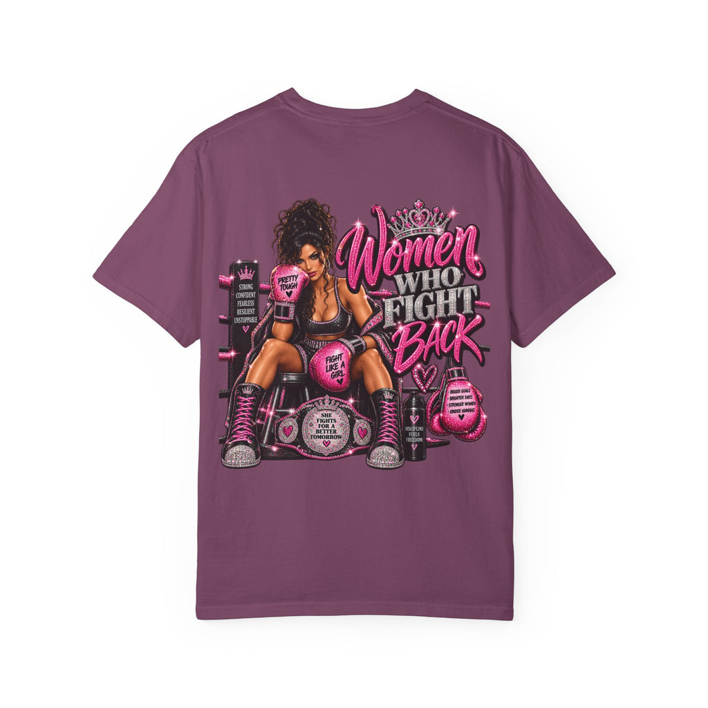 Women Who Fight Back T‑Shirt — Empowerment Boxing Graphic Tee