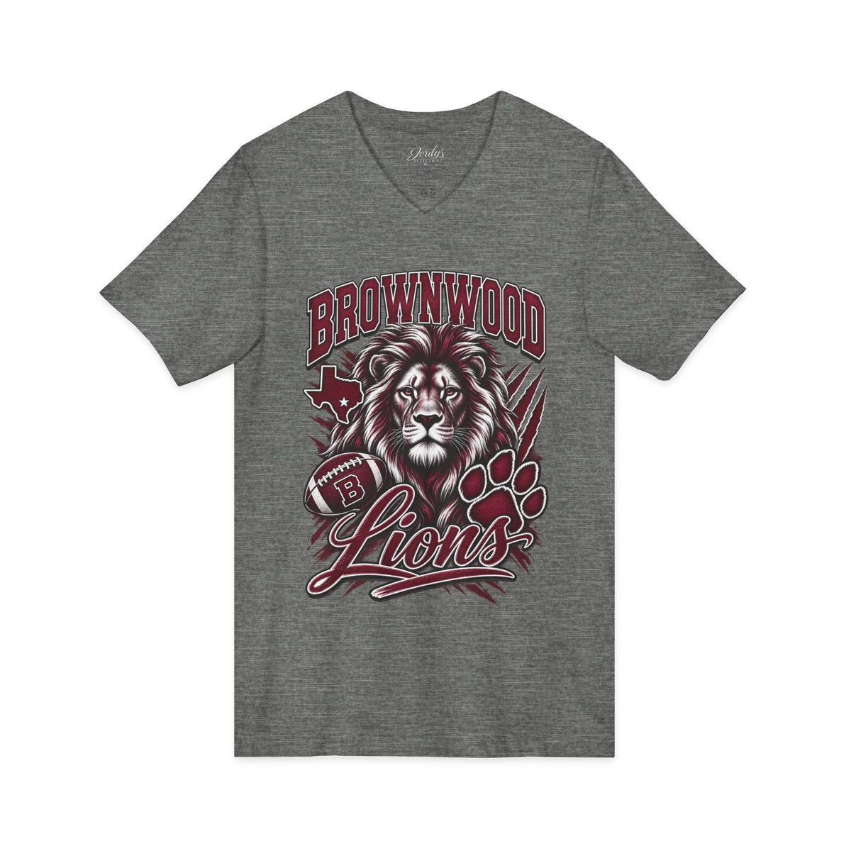 Brownwood Lions Unisex Jersey Short Sleeve V-Neck Tee