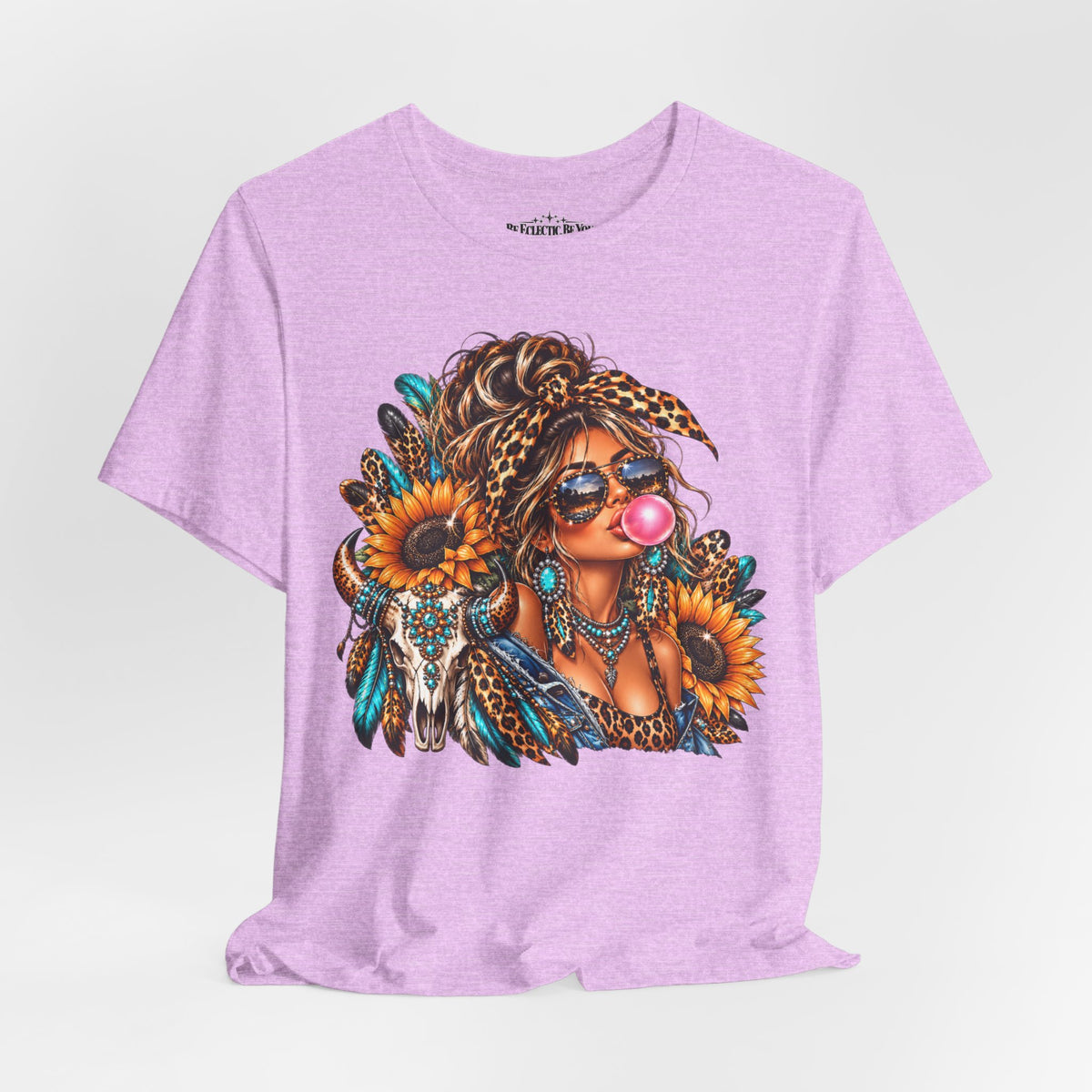 Boho Woman with Sunflowers Graphic T-Shirt