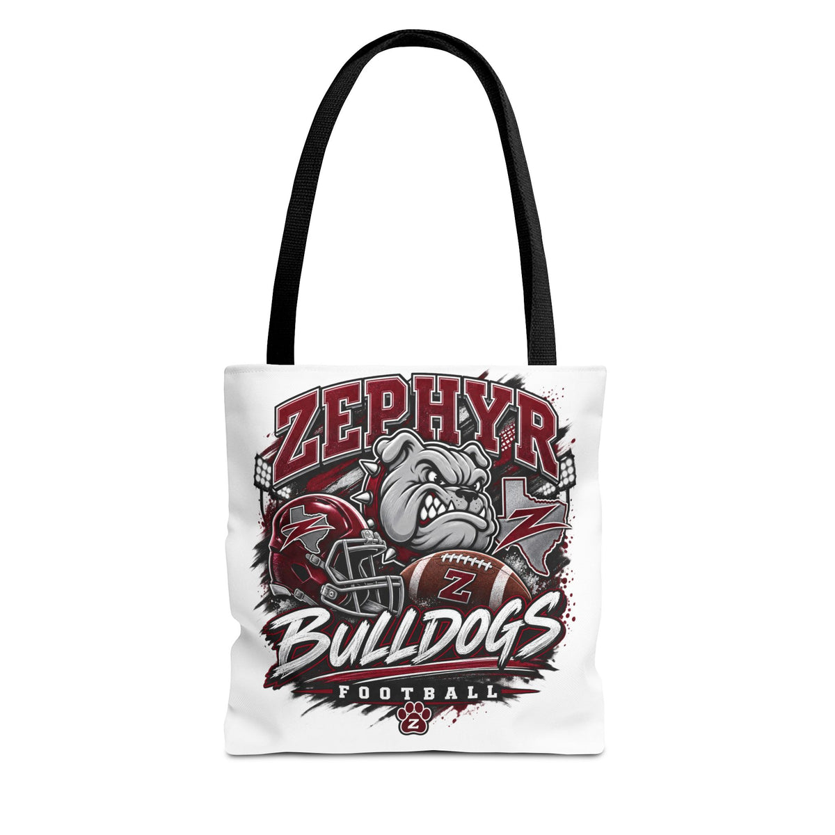 Bulldogs Football Tote Bag — Zephyr Mascot Collegiate Game Day Tote