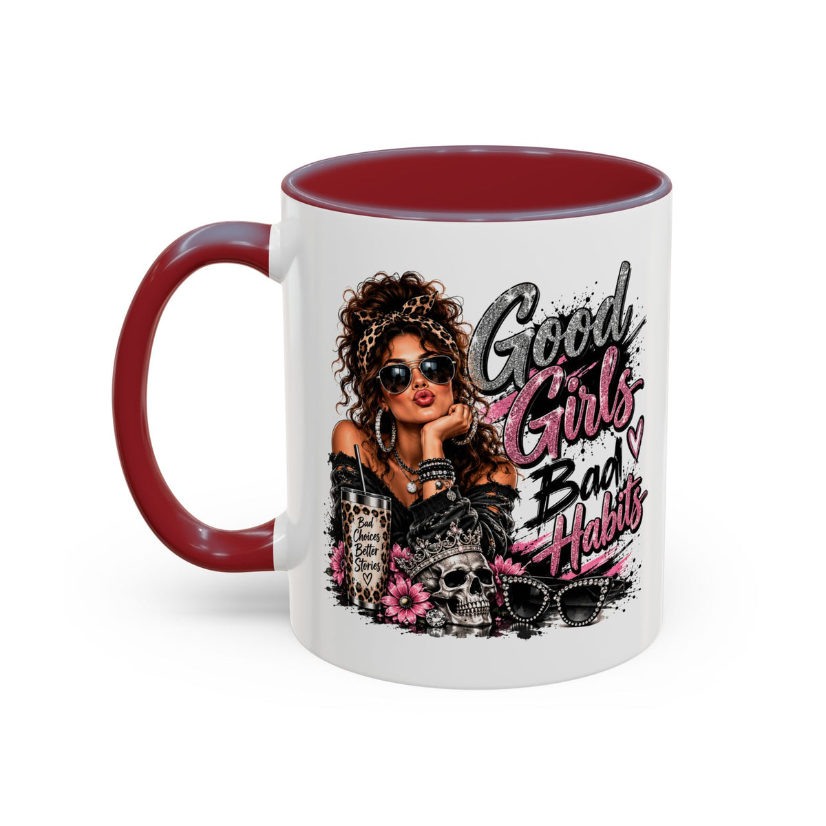 Good Girls Bad Habits Accent Coffee Mug – 11/15oz Stylish Graphic Mug for Trendy Women
