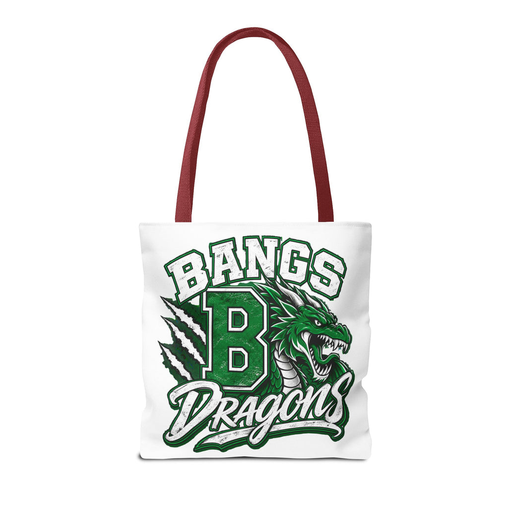 Bangs Dragons Tote Bag — Green Mascot Dragon School Spirit Tote