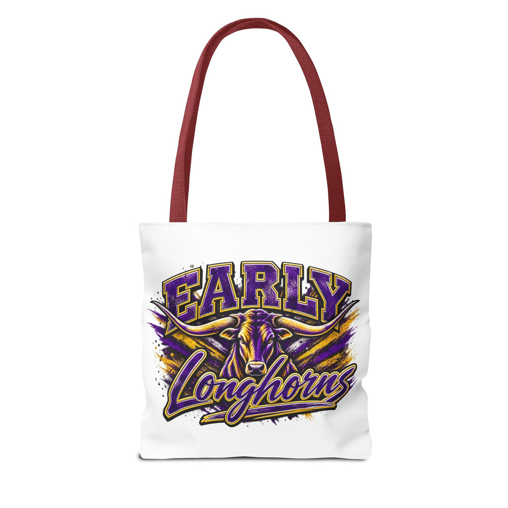 Early Longhorns Graphic Tote Bag – School Spirit Purple & Gold