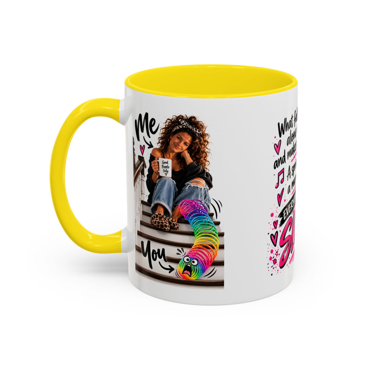 Slinky Coffee Mug — Funny Retro Toy Quote Accent Mug (11/15 oz)