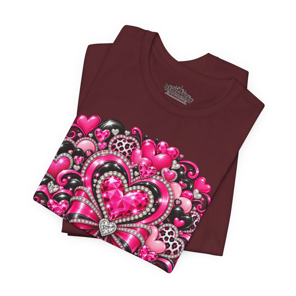 Pink Heart Valentine’s Day Graphic T-Shirt