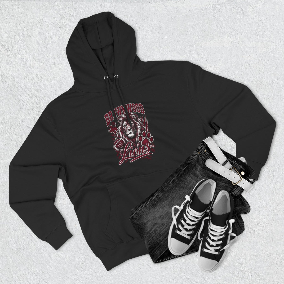 Brownwood Lions Three-Panel Fleece Hoodie