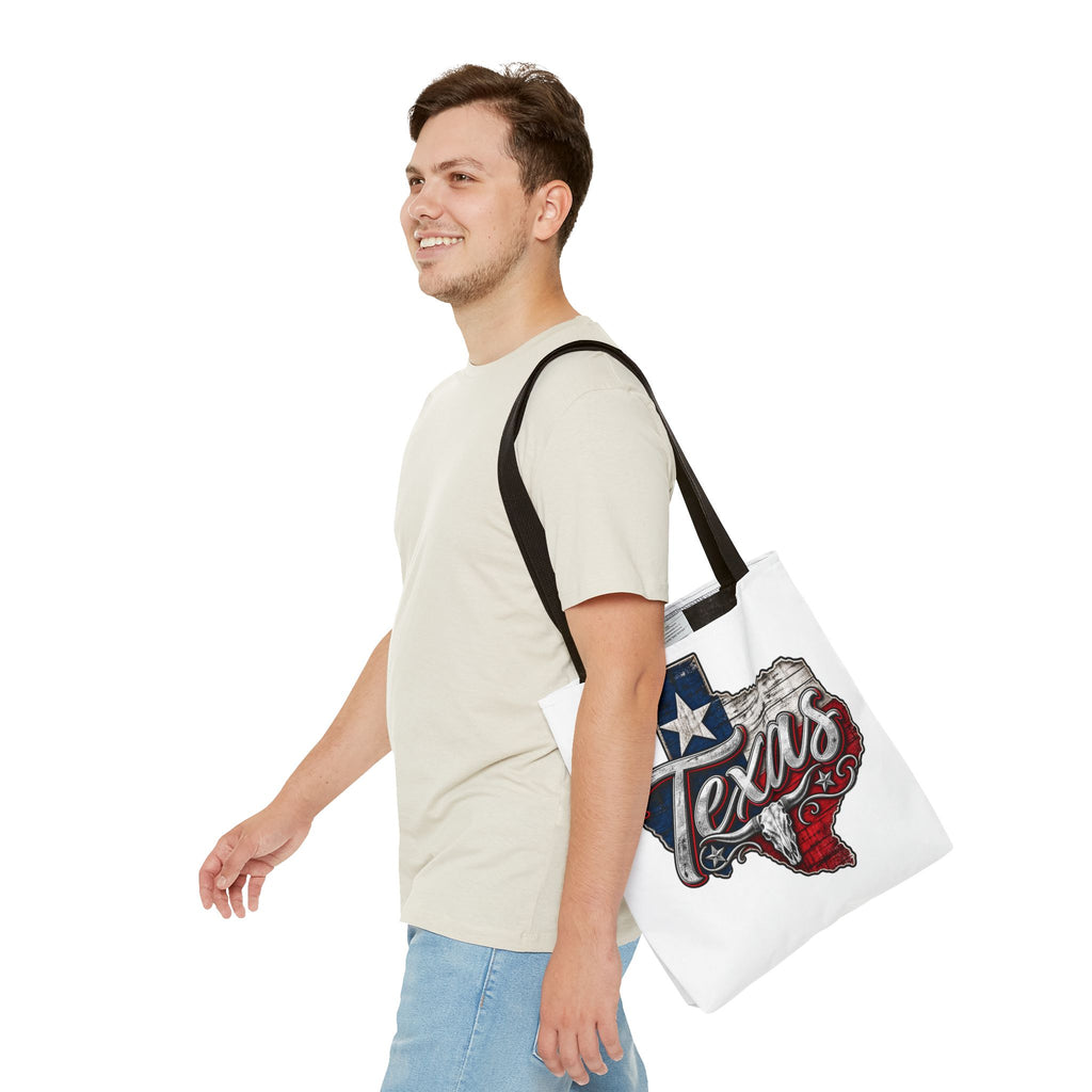 Texas Flag State Outline Tote Bag — Rustic Western 'Texas' Design