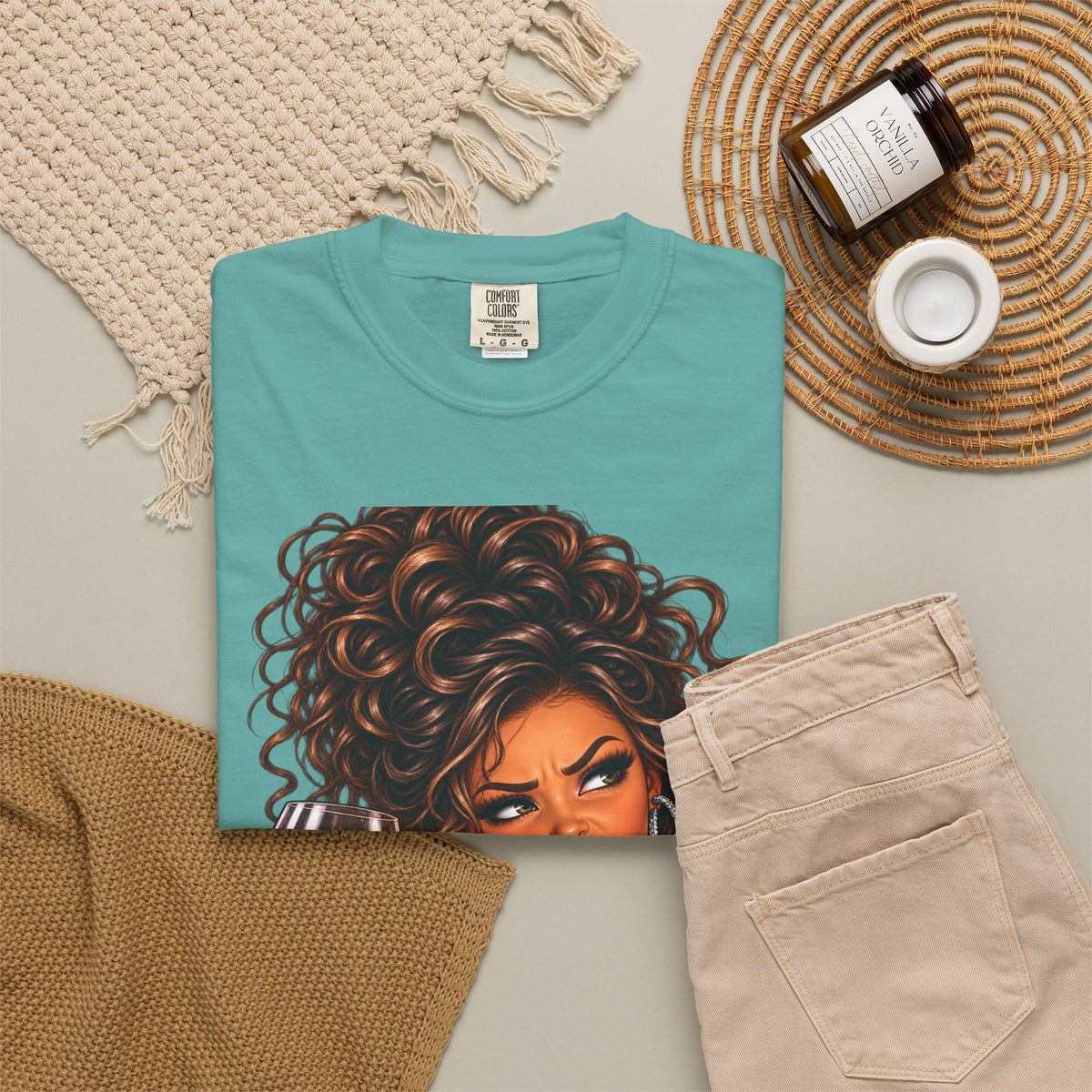 Sassy Curly Girl Wine T-Shirt