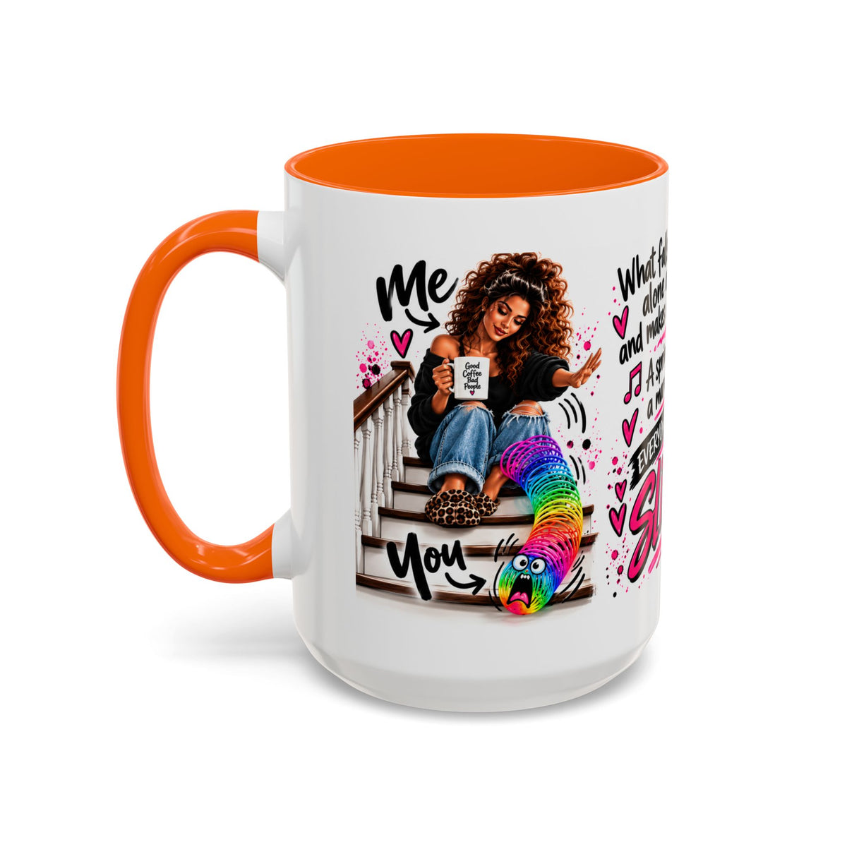 Slinky Coffee Mug — Funny Rainbow Slinky Gift for Friends & Teachers
