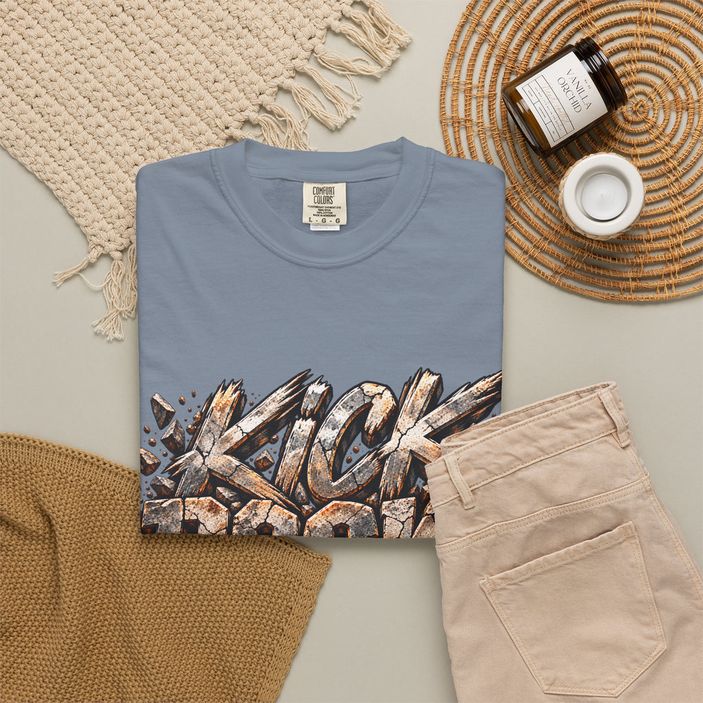 Kick Rocks T‑Shirt — Grunge Stone Graffiti Tee