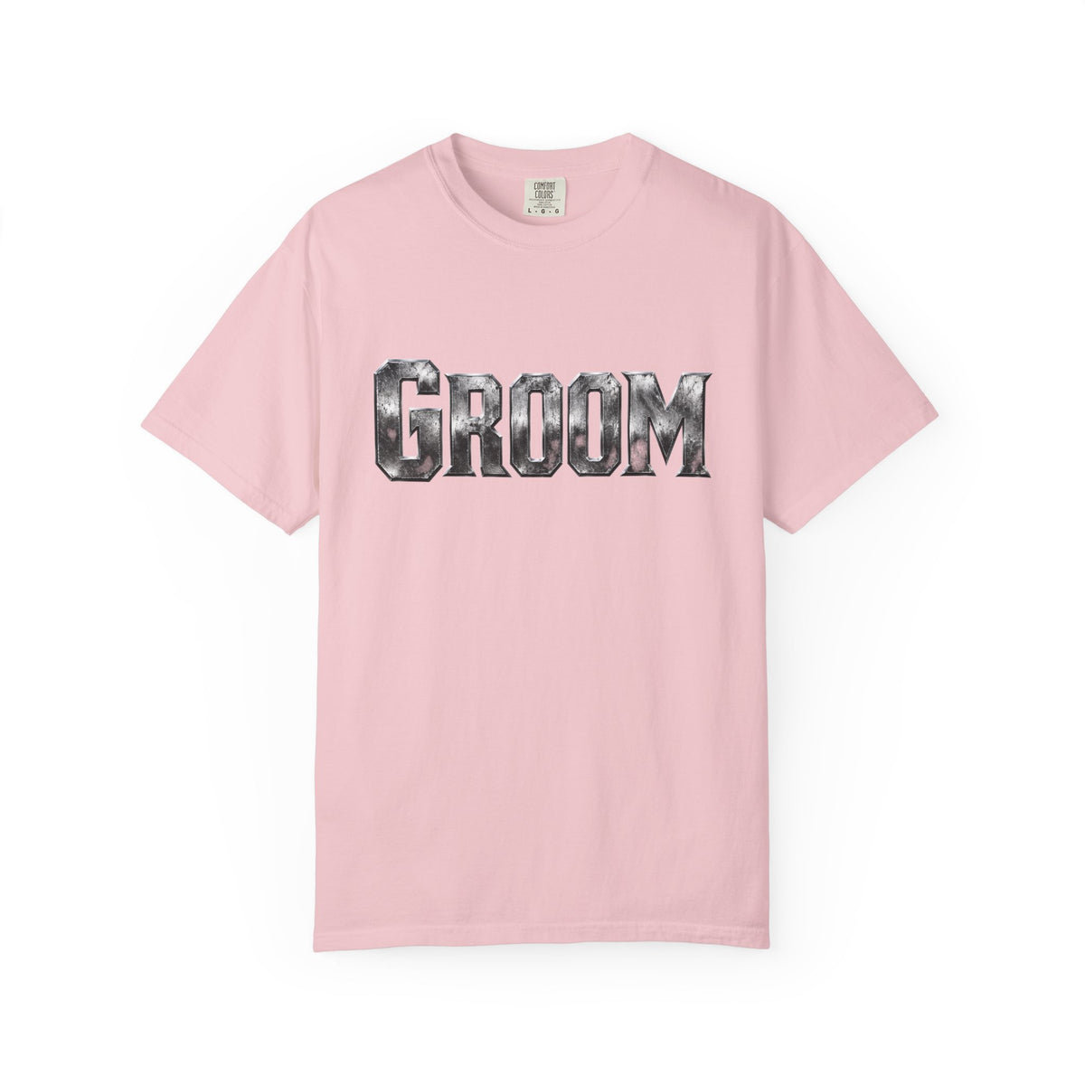Groom Graphic T-Shirt — Metallic Lettering Wedding Tee for Grooms