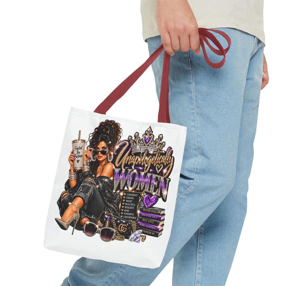 Unapologetically Woman Tote Bag — Empowered Black Queen Graphic Tote
