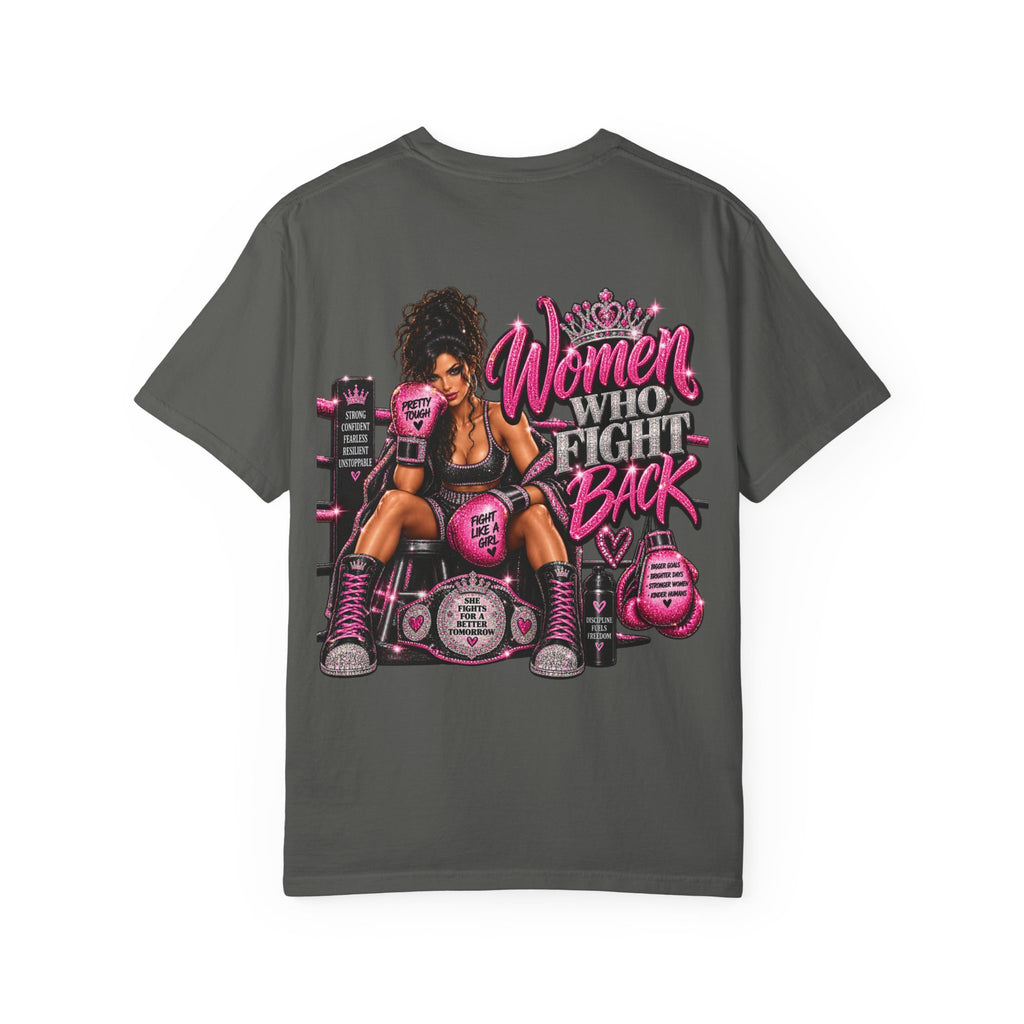 Women Who Fight Back T‑Shirt — Empowerment Boxing Graphic Tee