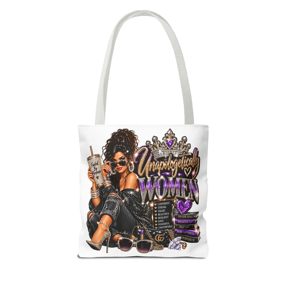 Unapologetically Woman Tote Bag — Empowered Black Queen Graphic Tote
