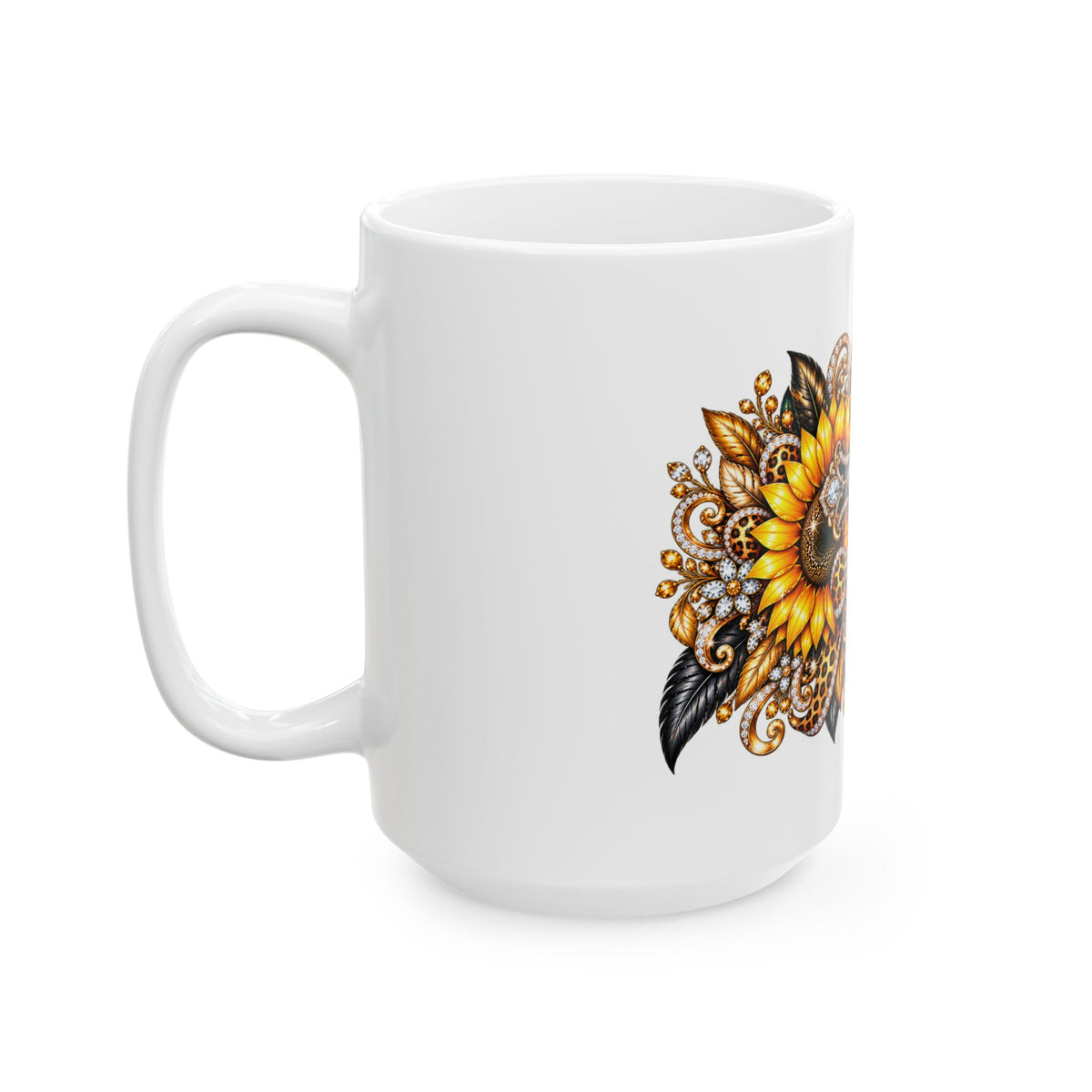 Gothic Cross Sunflower Mug