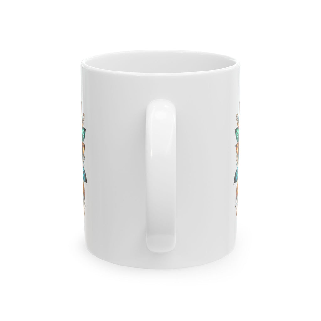 Ornate Turquoise Cross Mug – Gothic Christian Coffee Cup
