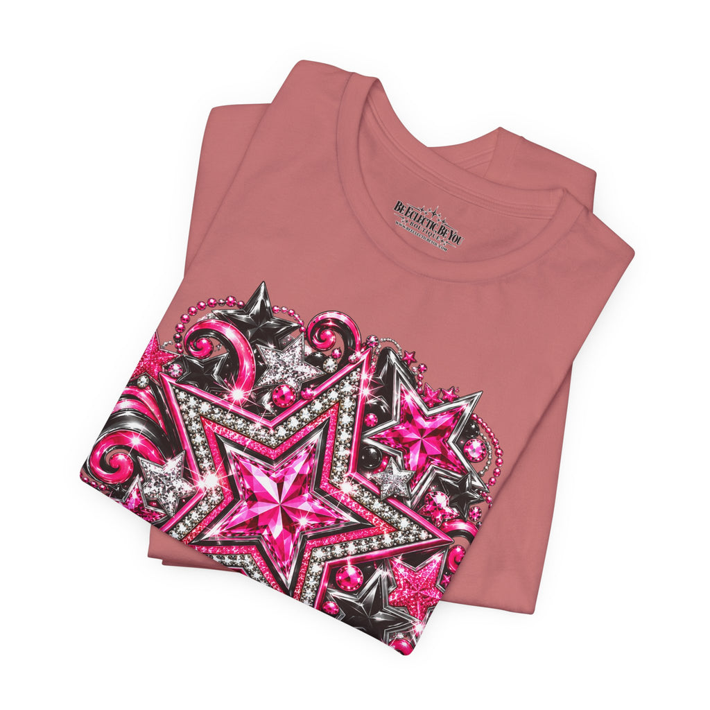 Pink Star Swirl Graphic Tee