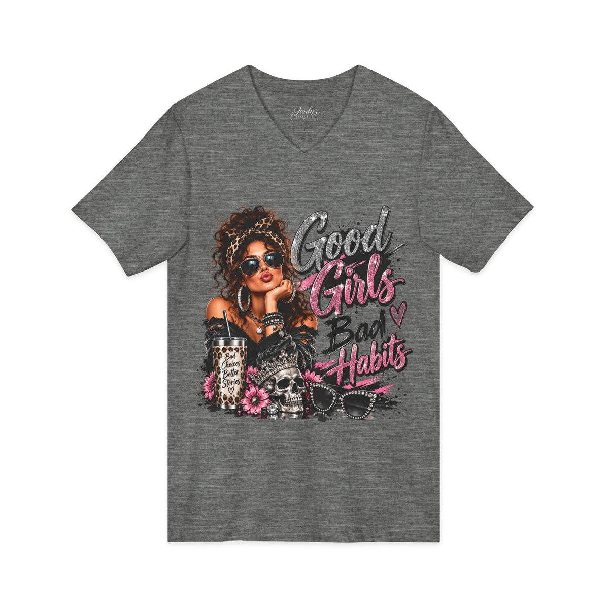 Good Girls Bad Habits V-Neck Tee
