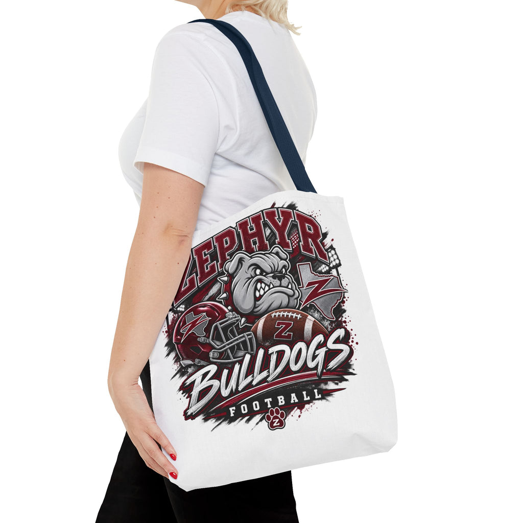 Bulldogs Football Tote Bag — Zephyr Mascot Collegiate Game Day Tote
