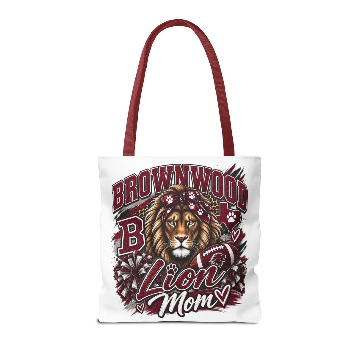 Lion Mom Tote Bag — Brownwood School Spirit Lion Mom Tote