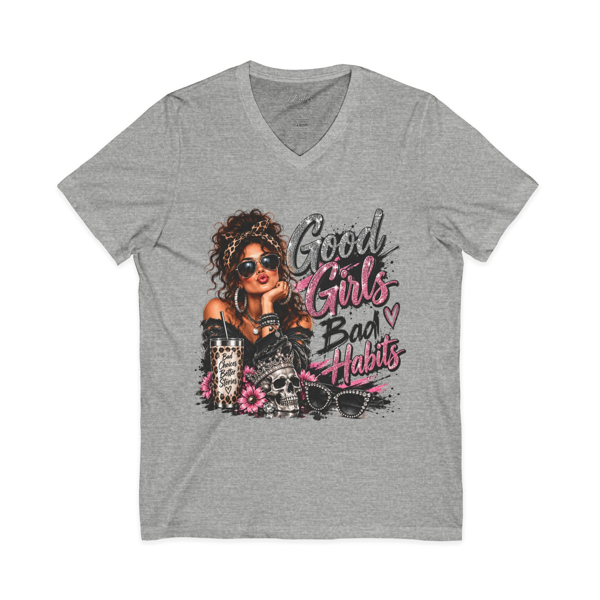 Good Girls Bad Habits V-Neck Tee