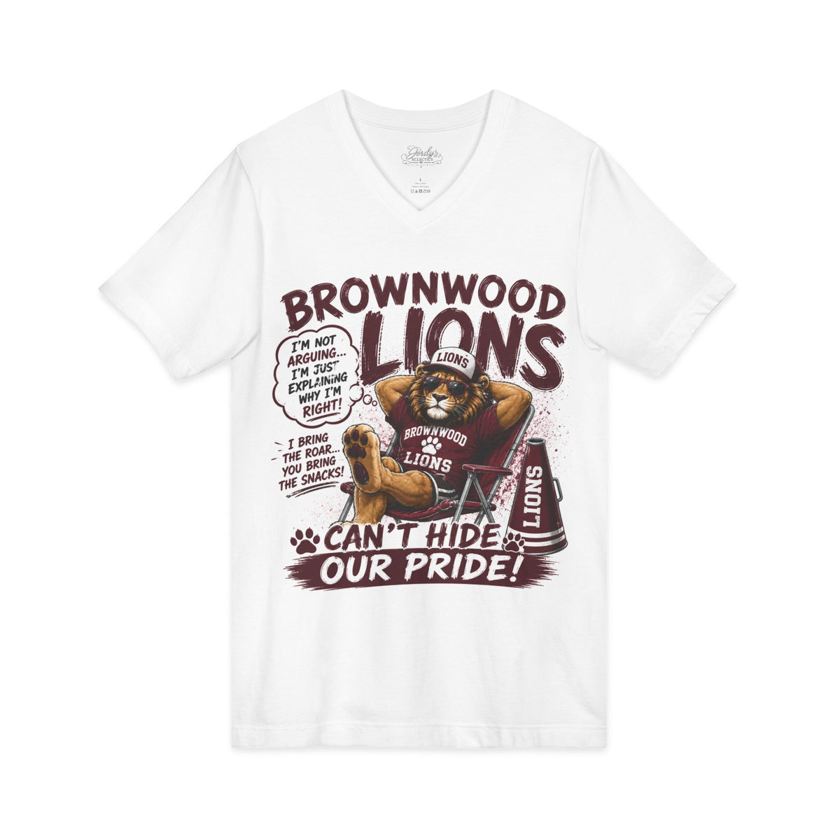 Brownwood Lions "Can't Hide Our Pride" V-Neck Tee