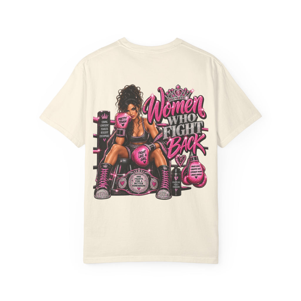 Women Who Fight Back T‑Shirt — Empowerment Boxing Graphic Tee