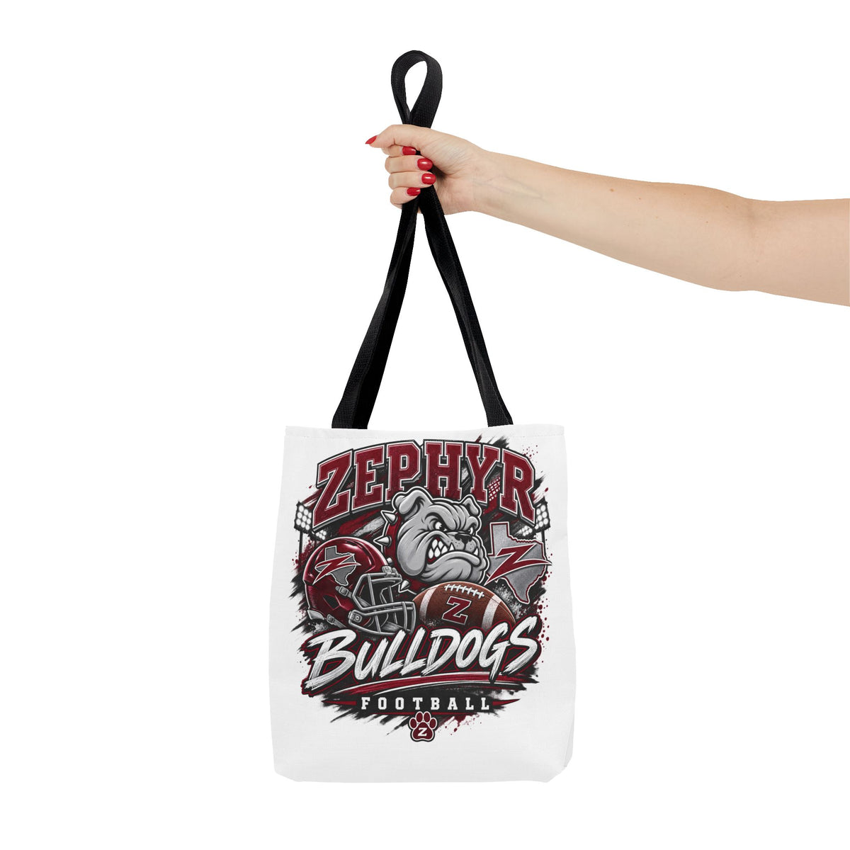 Bulldogs Football Tote Bag — Zephyr Mascot Collegiate Game Day Tote