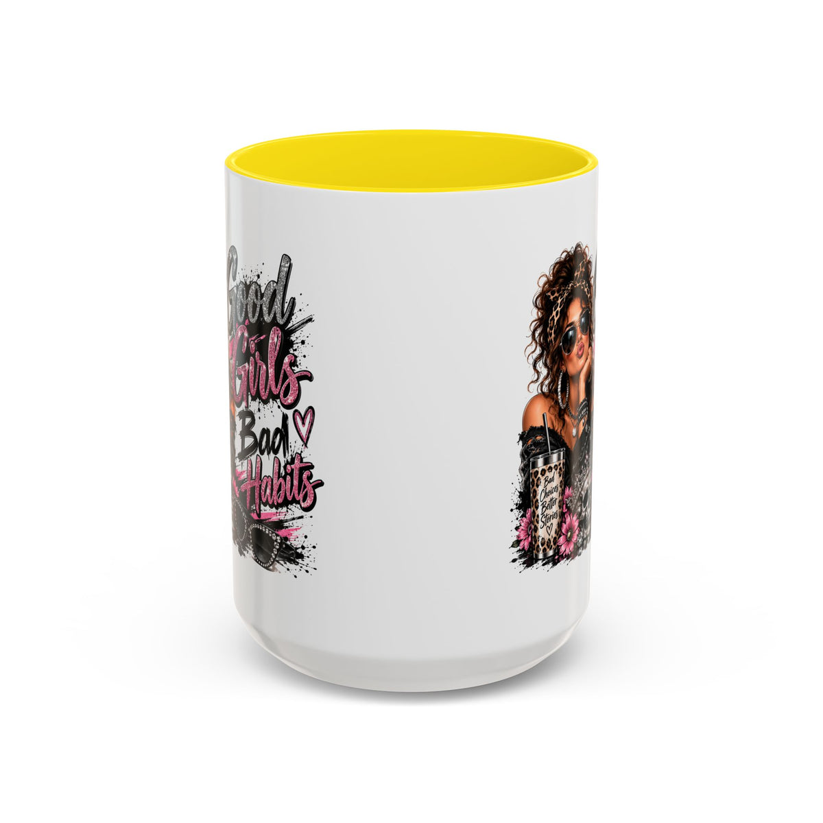 Good Girls Bad Habits Accent Coffee Mug – 11/15oz Stylish Graphic Mug for Trendy Women