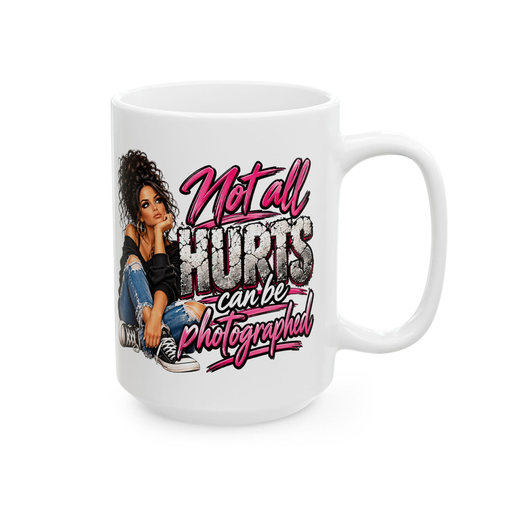 Ceramic Mug — "Not All Curves Should Be Photographed" Graphic Mug with Stylish Woman Illustration