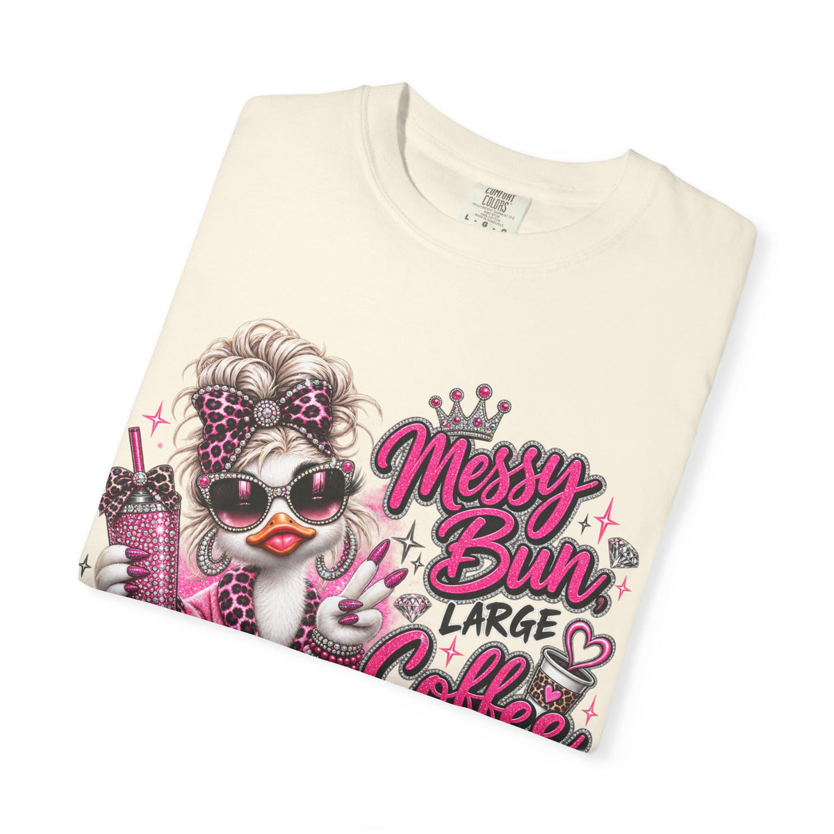 Messy Bun, Big Coffee, Zero Patience T-Shirt — Funny Graphic Tee for Moms & Busy Women