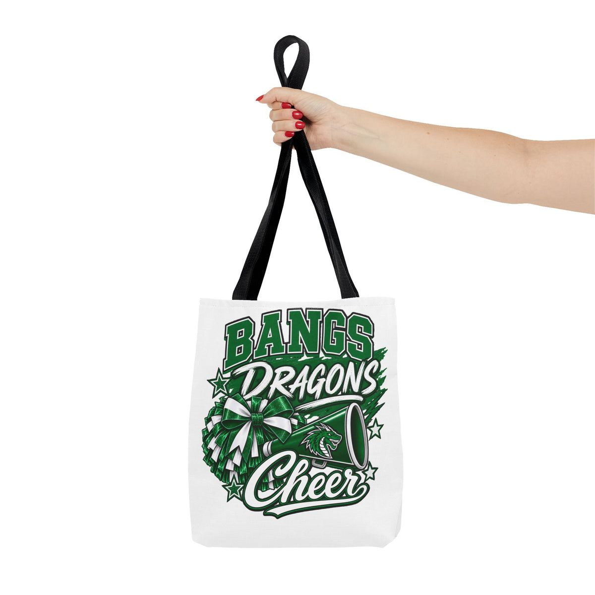 Bangs Dragons Cheer Tote Bag – Pom-Pom & Megaphone School Spirit Tote