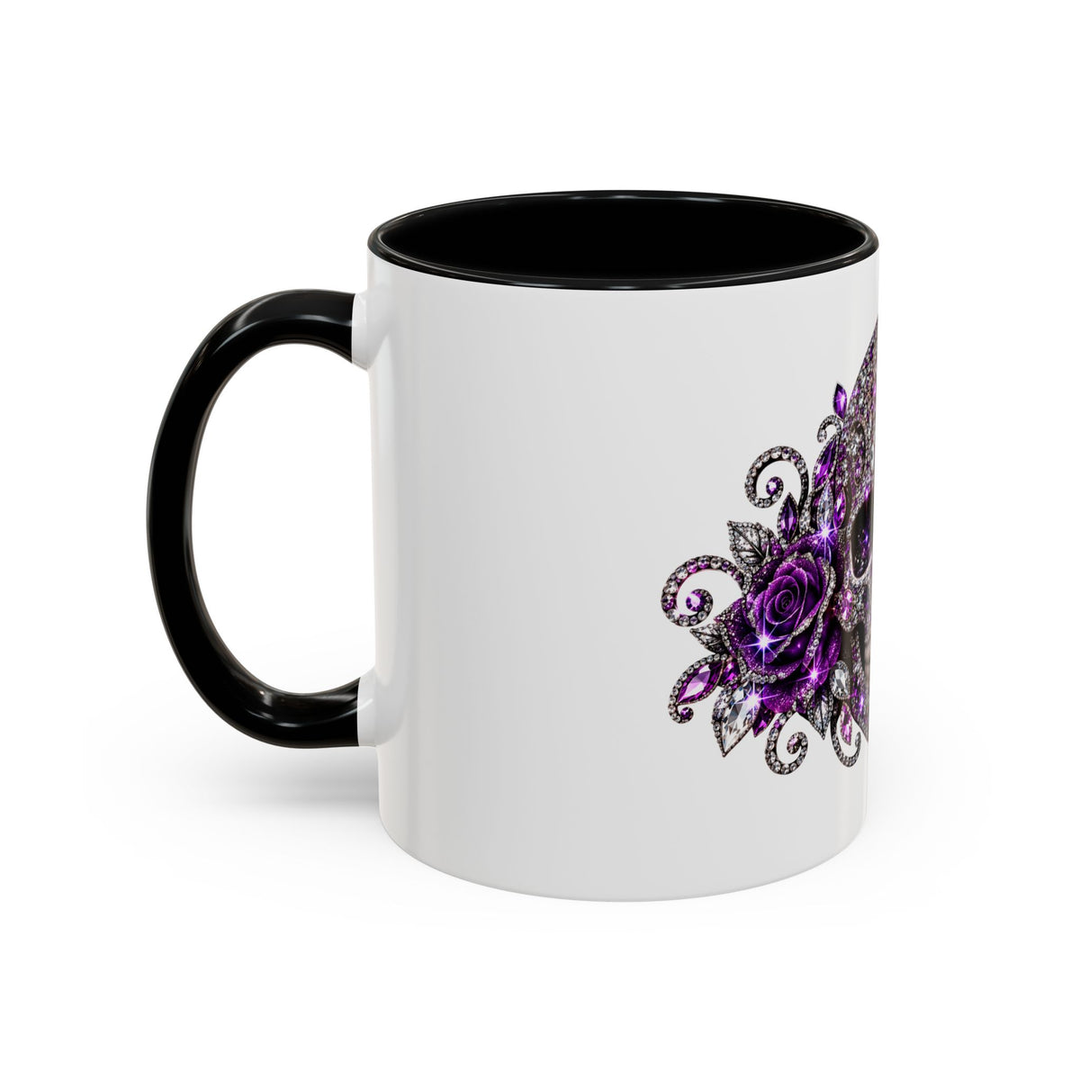 Purple Jeweled Skull Coffee Mug — Gothic Accent Tea Cup