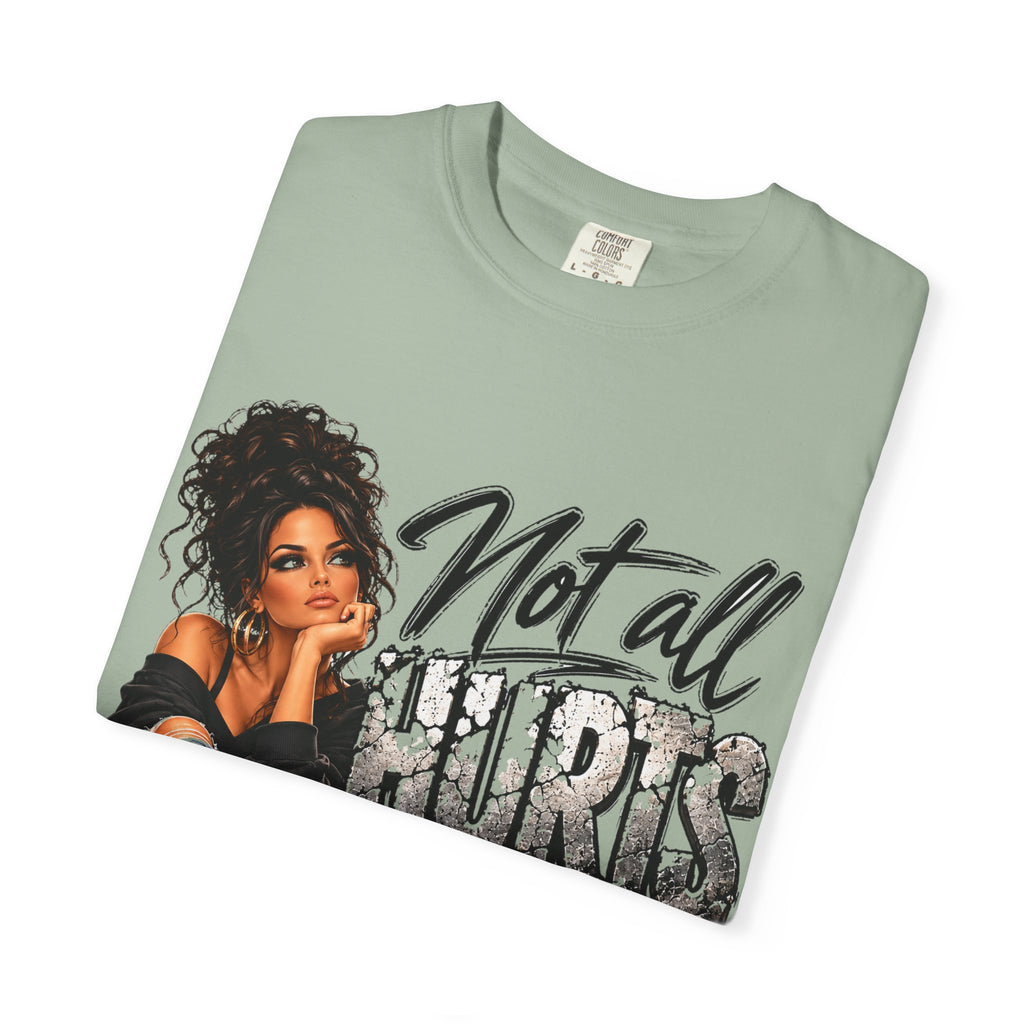 T-Shirt — "Not All Hurts Can Be Photographed" Graphic Tee (Sad Girl Illustration)