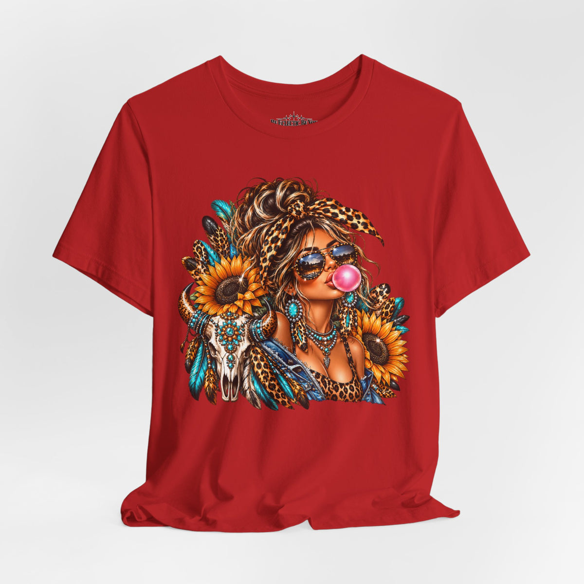 Boho Woman with Sunflowers Graphic T-Shirt