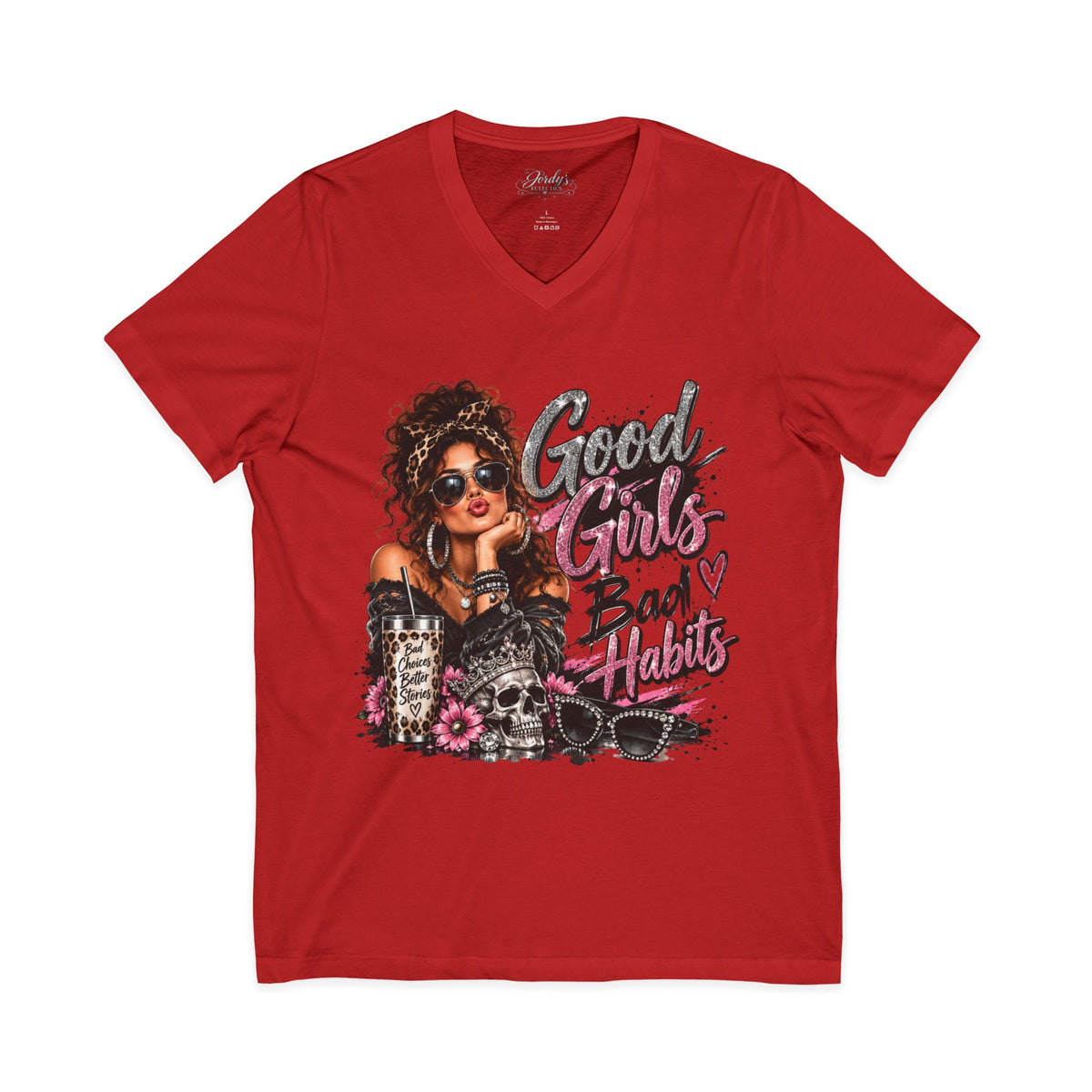 Good Girls Bad Habits V-Neck Tee