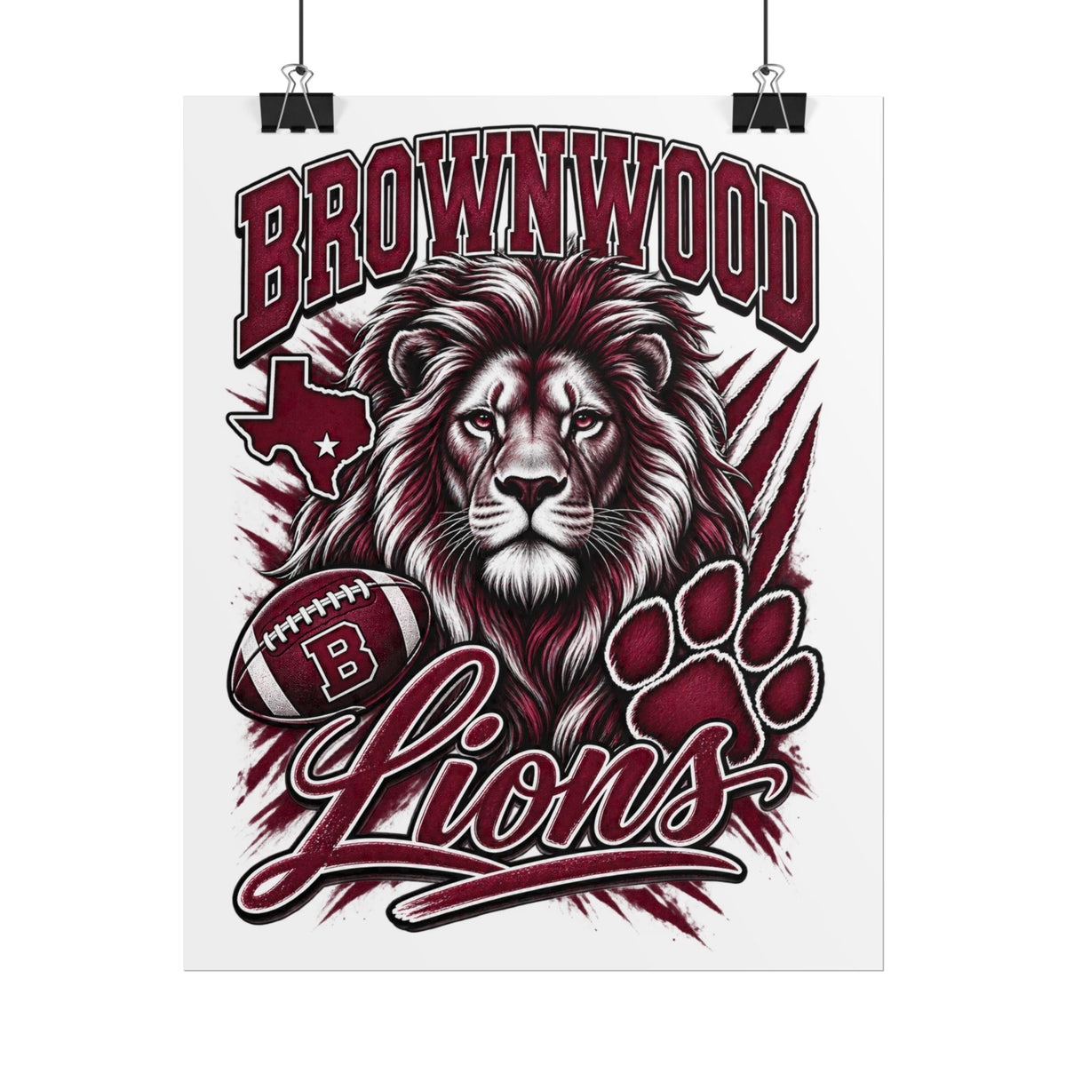 Brownwood Lions Rolled Posters