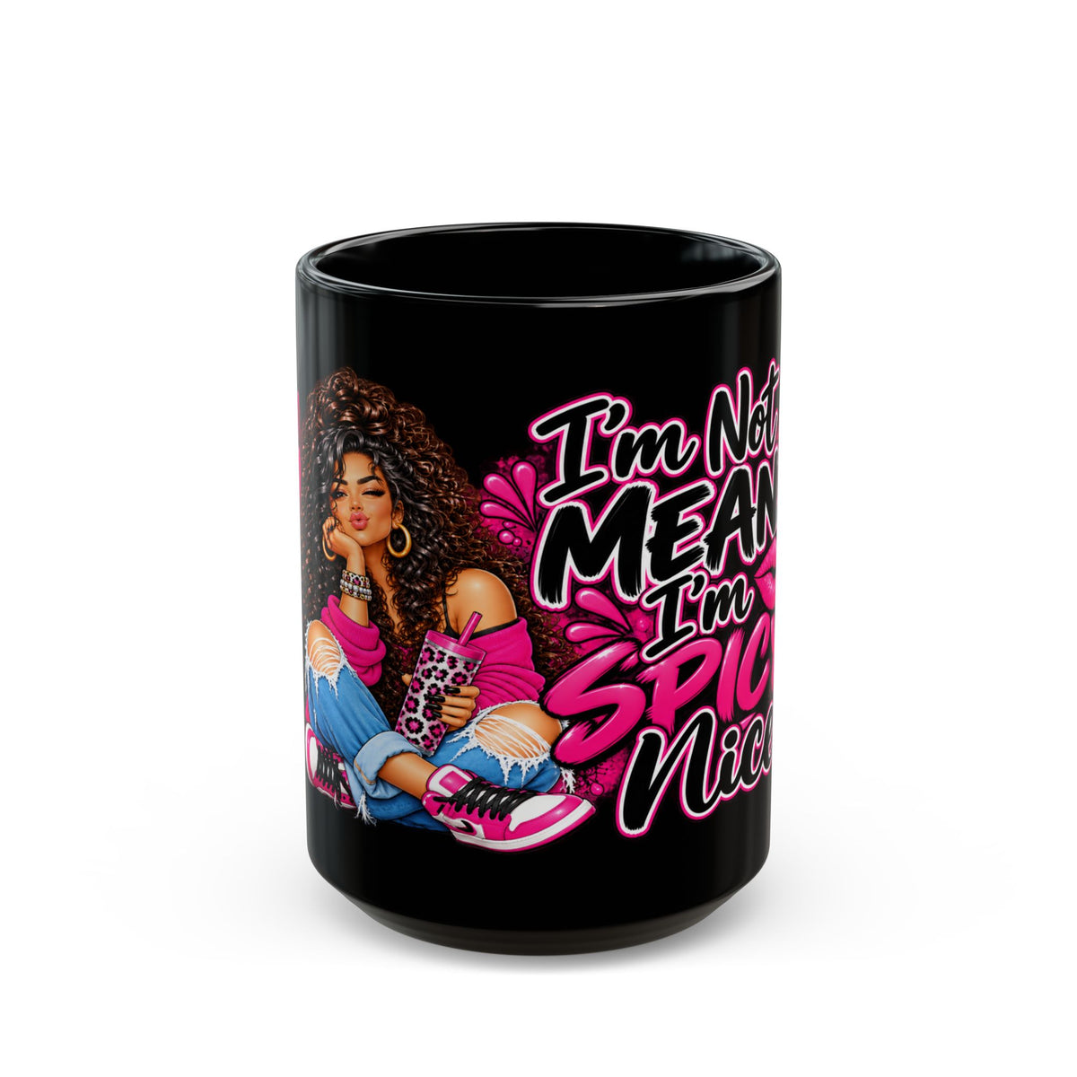 “I’m Not Mean, I’m Spicy Nice” Afrocentric Coffee Mug