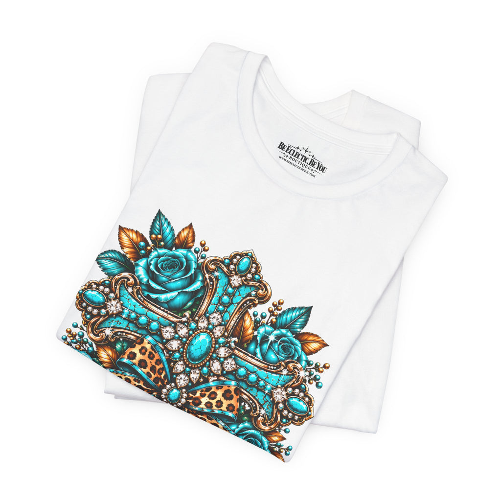 Bohemian Turquoise Floral Paisley T-Shirt