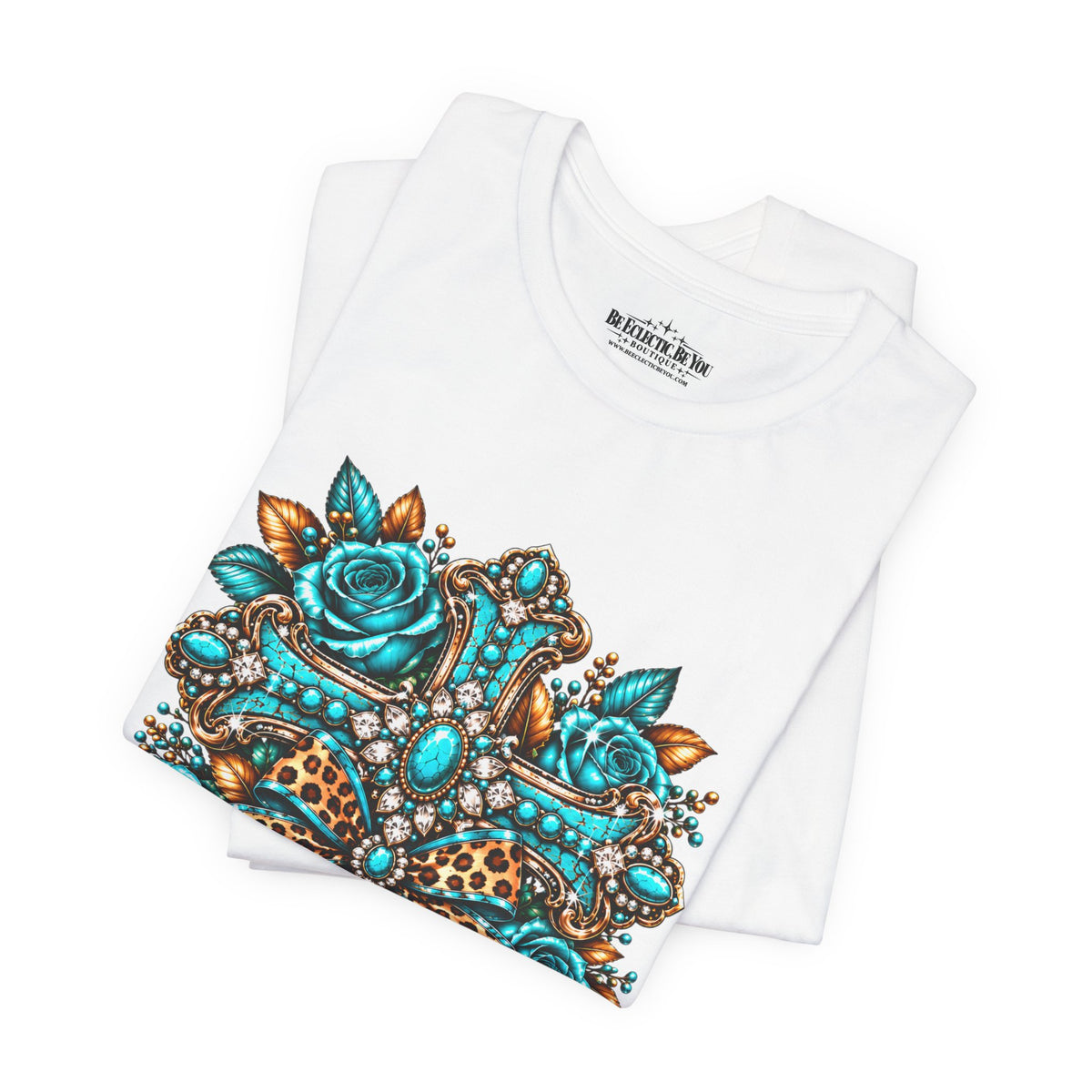 Bohemian Turquoise Floral Paisley T-Shirt