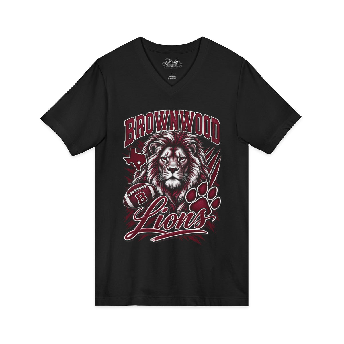 Brownwood Lions Unisex Jersey Short Sleeve V-Neck Tee