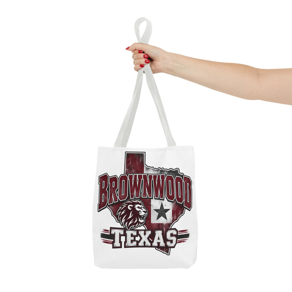 Brownwood Texas Lion Tote Bag – Vintage State Pride AOP Tote
