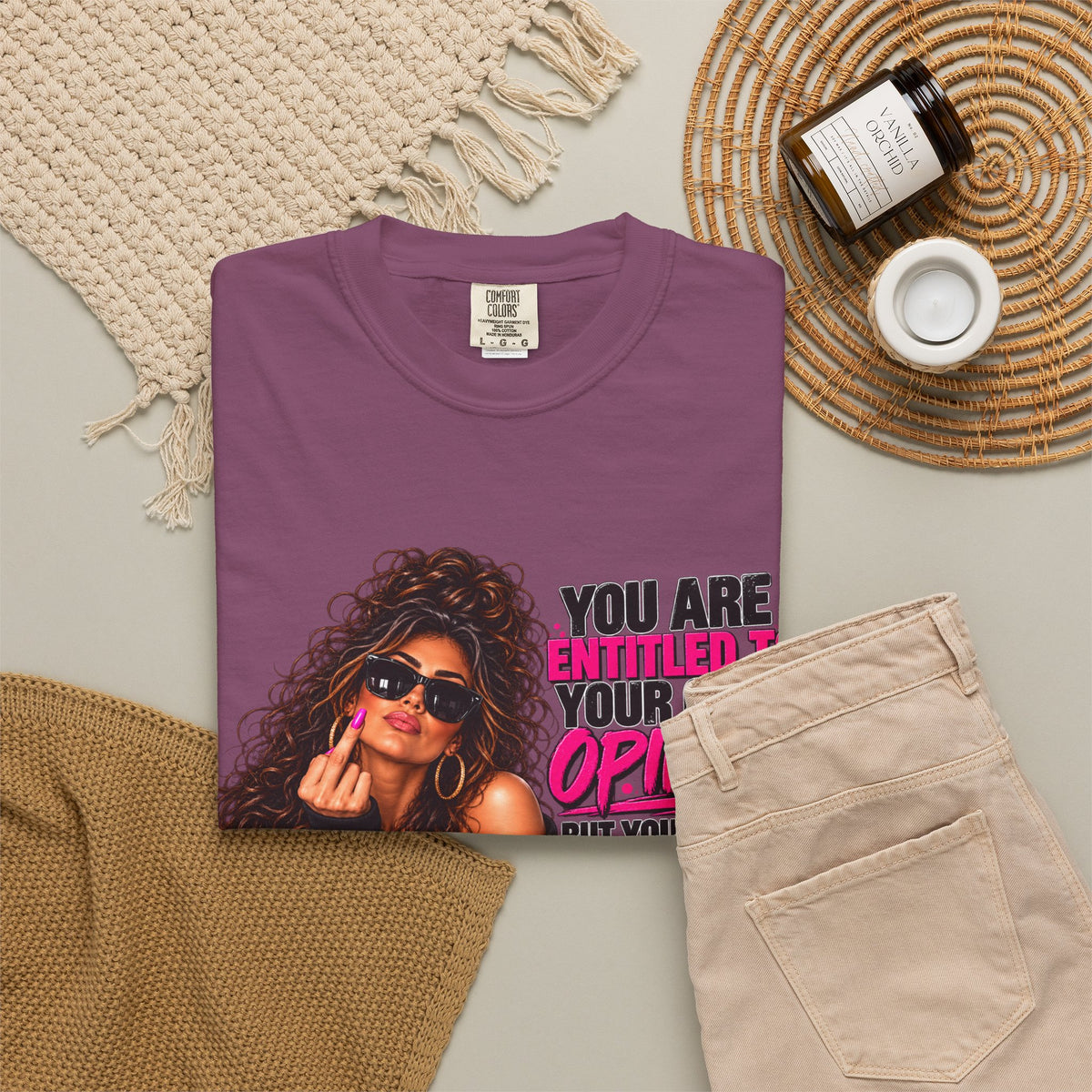 T-Shirt — "You Are Entitled to Your Own Opinion" Retro Sassy Graphic Tee