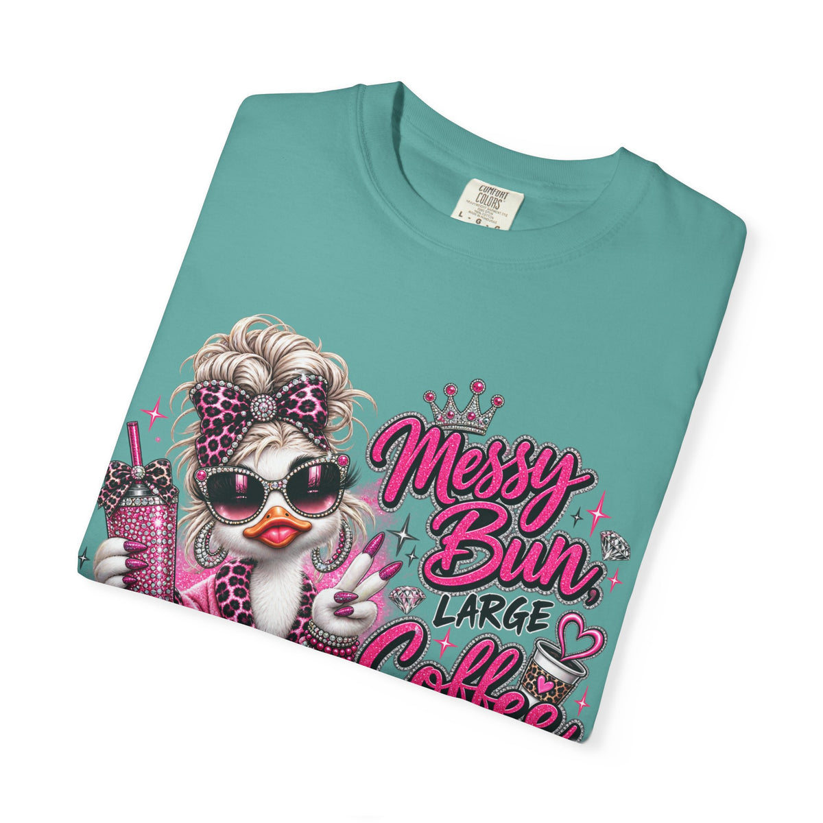Messy Bun, Big Coffee, Zero Patience T-Shirt — Funny Graphic Tee for Moms & Busy Women