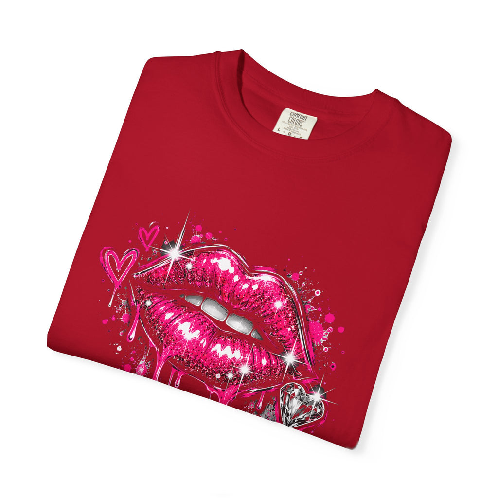 Graphic T-Shirt — Pink Lip Art & 'Backup!' Slogan Tee