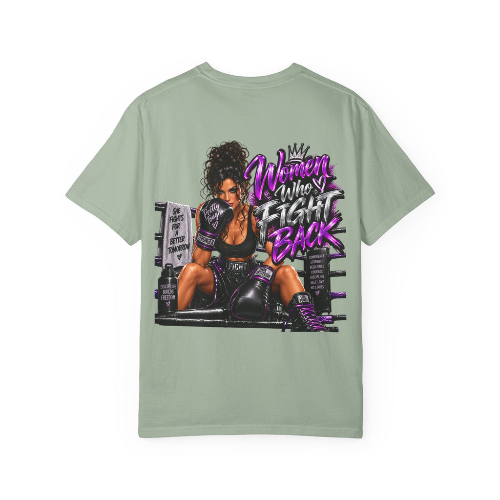 Women Who Fight Back T-Shirt — Boxing Graphic Tee for Strong Women