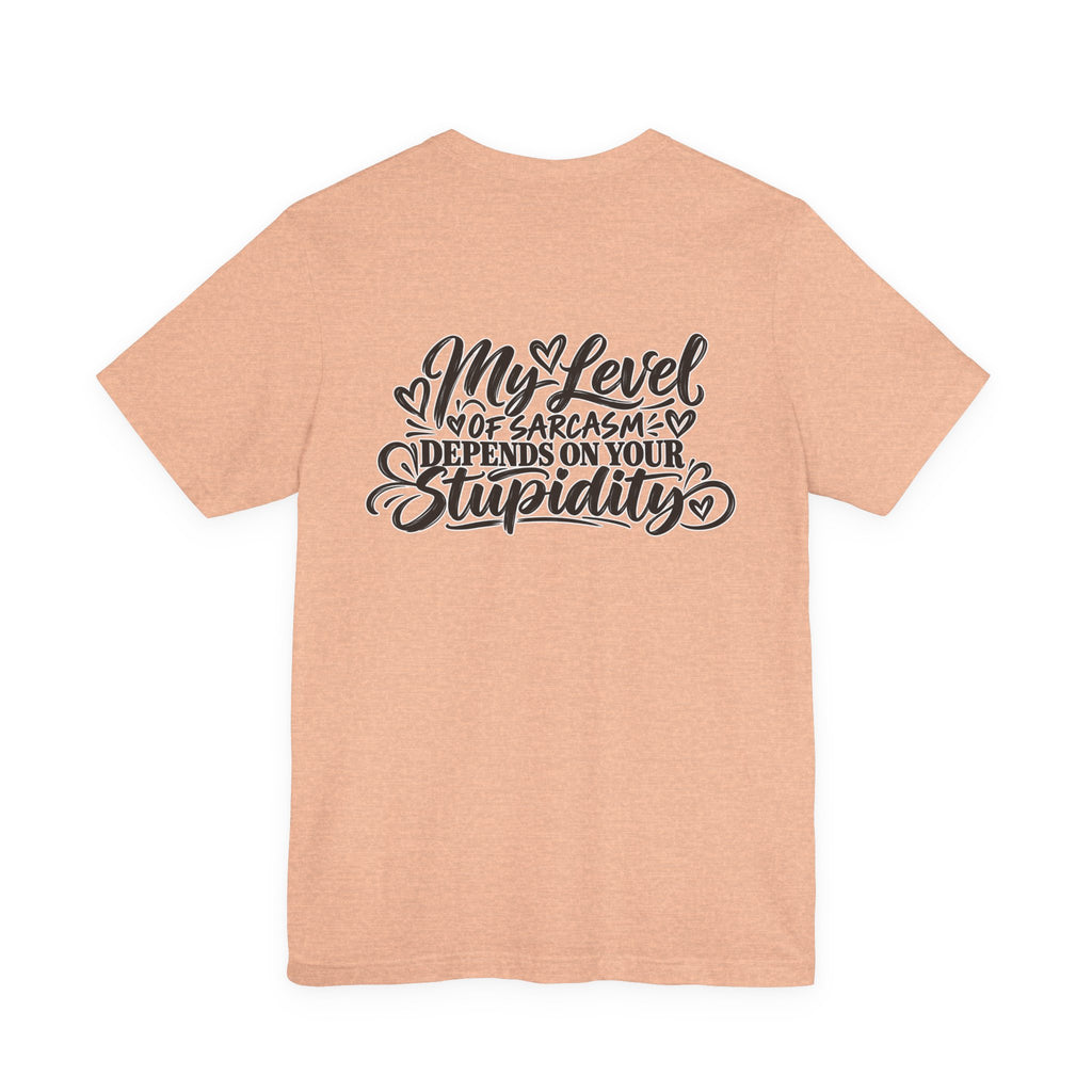 My Level of Sarcasm Depends on Your Stupidity T-Shirt