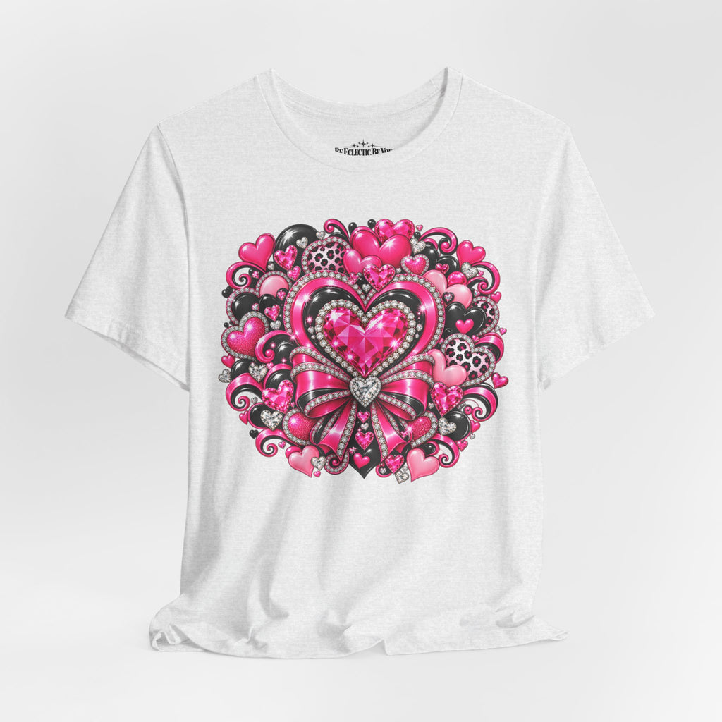Pink Heart Valentine’s Day Graphic T-Shirt