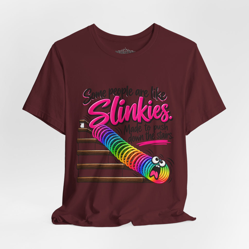 Some People Are Like Slinkies Funny Colorful Slinky Graphic Tee